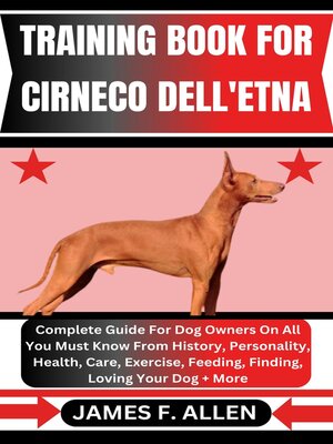 cover image of TRAINING BOOK FOR CIRNECO DELL'ETNA